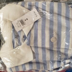 GAP Kids Blue and White Striped Polo Shirt